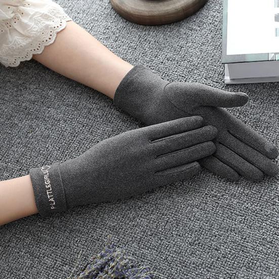 1 Pair Women Gloves Keep Warm Full Finger Flannel Touch Screen Winter Cycling Gloves for Outdoor