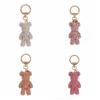 Cartoon Rhinestone Bear Keychain Animal Car Keyring Creative Bear Pendant  Girls