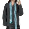 Stylish Color-Blocked Striped Faux Mink Scarf for Winter Outerwear