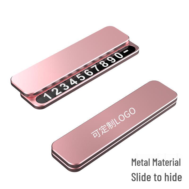 Luxury Temporary Parking Sign with Alloy Phone Number Plate for Car Interiors