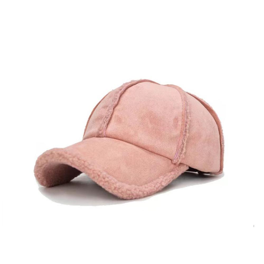 Windproof Lambswool Hats Solid Color Dad Hat Fashion Baseball Cap Winter Autumn