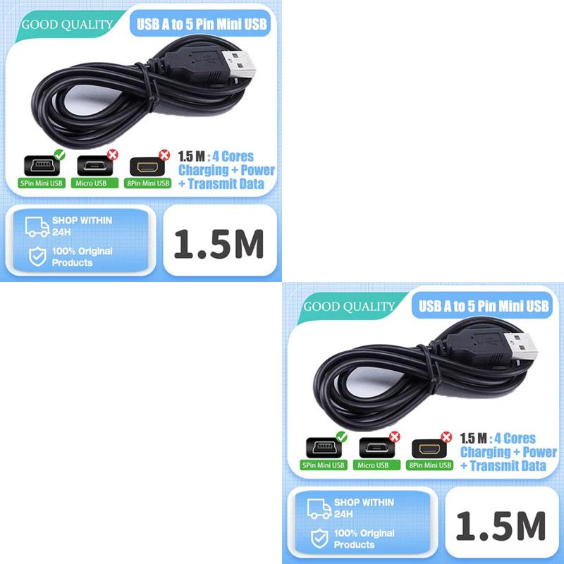 Usb To Mini USB Cable 0.5M/1M/1.5M/2M Mini USB Charger Data Cable 480Mbps 5 Pin B For Camera Mp3 Mp4