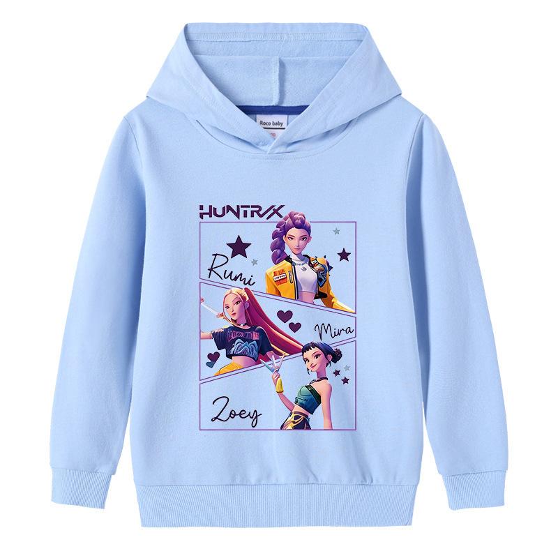 Kid's Loose Casual Pullover Hoodie KPop Demon Hunter Street Fashion Printed Top