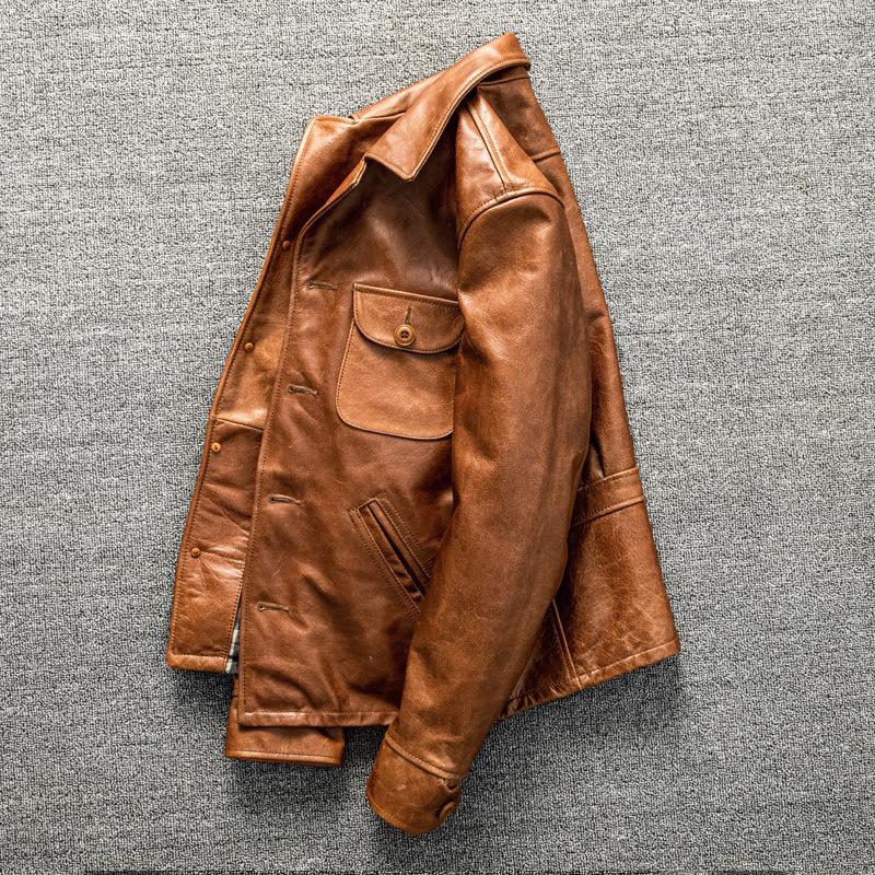 Leather Jacket Men's Tooling Locomotive Clothing Short Slim Autumn and Winter Jacket