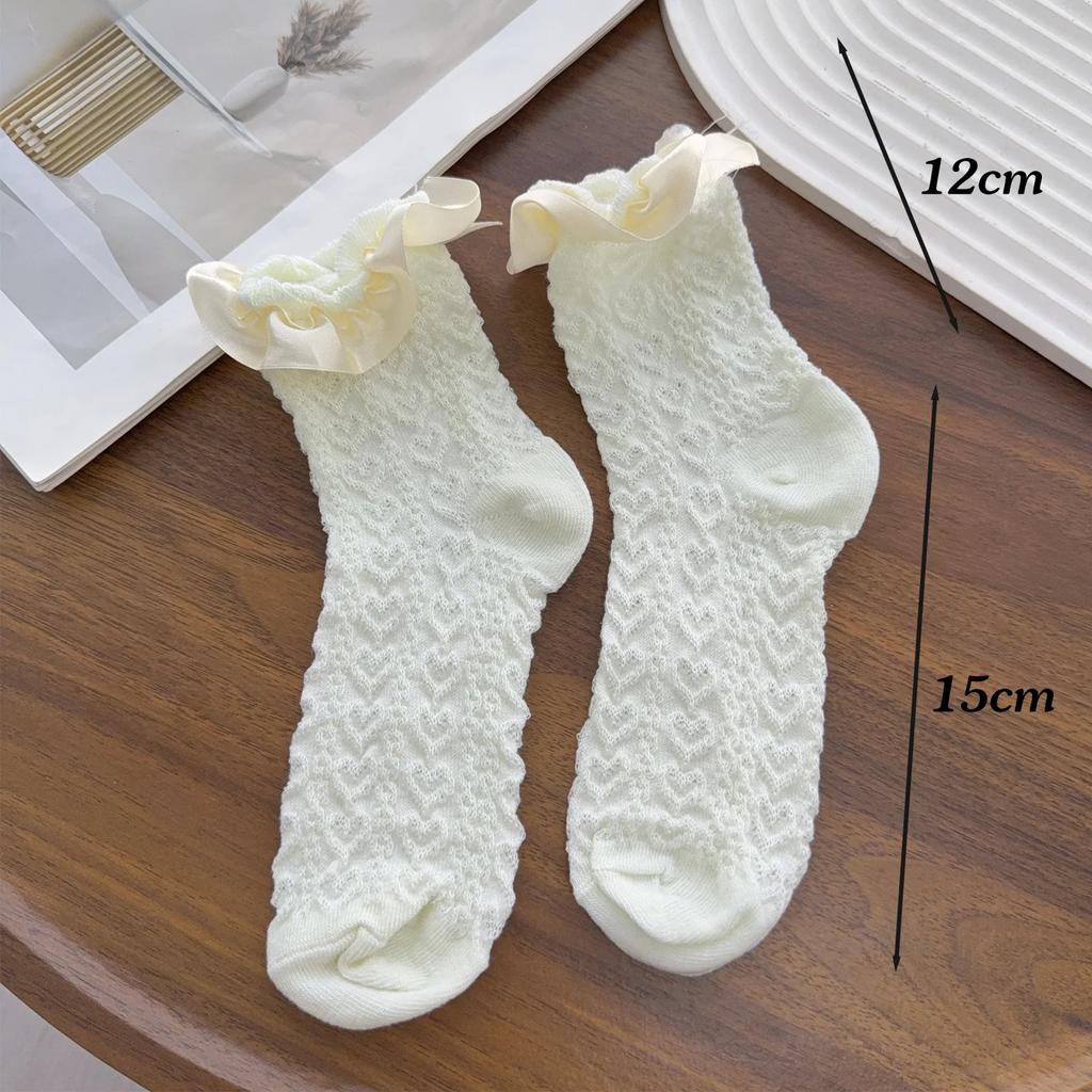 1/3Pairs New Black and White Lace Bow Socks Cute Japanese Lace Princess Fairy Inside Socks for Student JK Dress Accessories