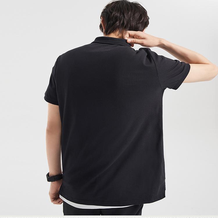 Li Ning Wade Series Embroidered Pattern Polo Shirt Men Tops Black APLQ207-1