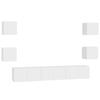 7 Piece TV Cabinet Set White Particleboard