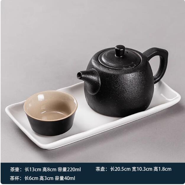 Kung Fu Tea Set with Tea Tray, Simple Modern Teapot, Japanese, Hotel Rooms, Dormitory, Home