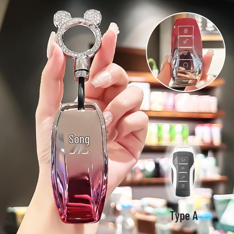 BYD Key Case for Han, Dolphin, Seagull, Mini, Yuan, Tang, Song Pro, and Qin Plus.