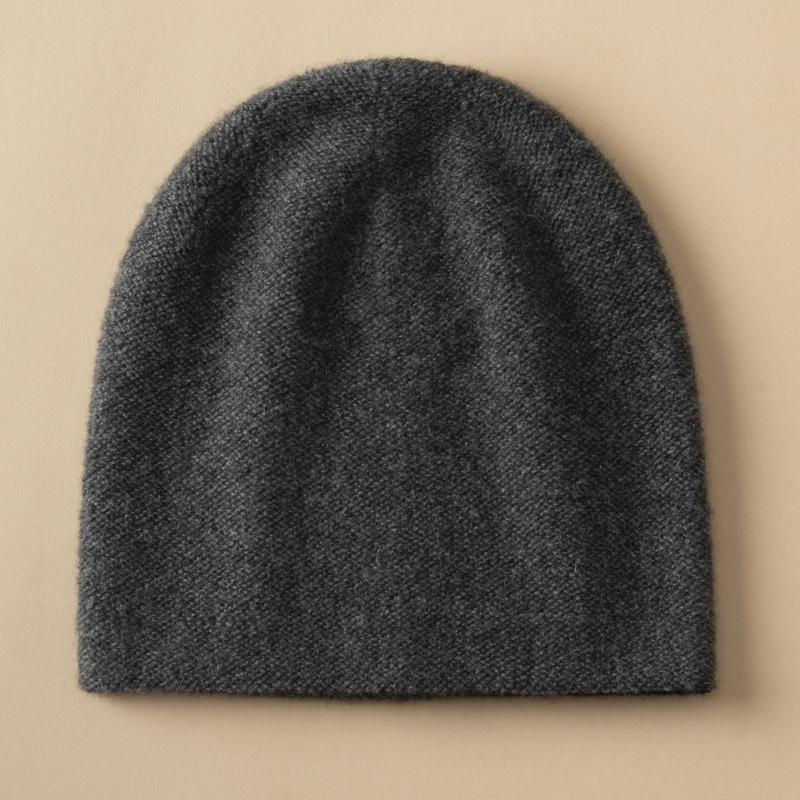 Women's 100% Pure Cashmere Double-Sided Beanie - Warm, Versatile Knit Hat for Autumn/Winter