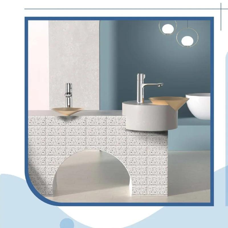 Adesivo per Piastrelle Autoadesivo Impermeabile in PVC 10x20cm Grana Marmo Cristallo Lucido Adesivi da Cucina Decorazione Murale Bagni Adesivo Murale