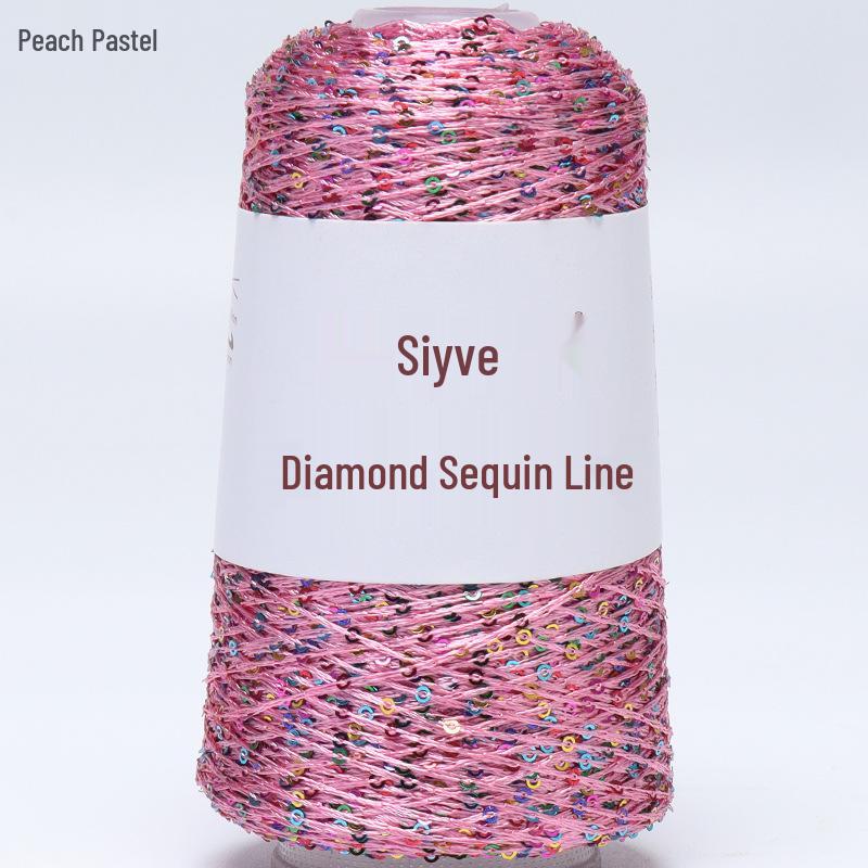 Filato di paillettes Siyue 2mm - Lana tessuta a mano per progetti fai da te (100 grammi)