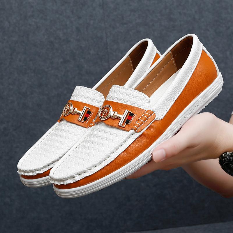 

Мужские мокасины, обувь для вождения, белые деловые туфли на плоской подошве, повседневные туфли больших размеров для мужчин EU: 40 оранжевый