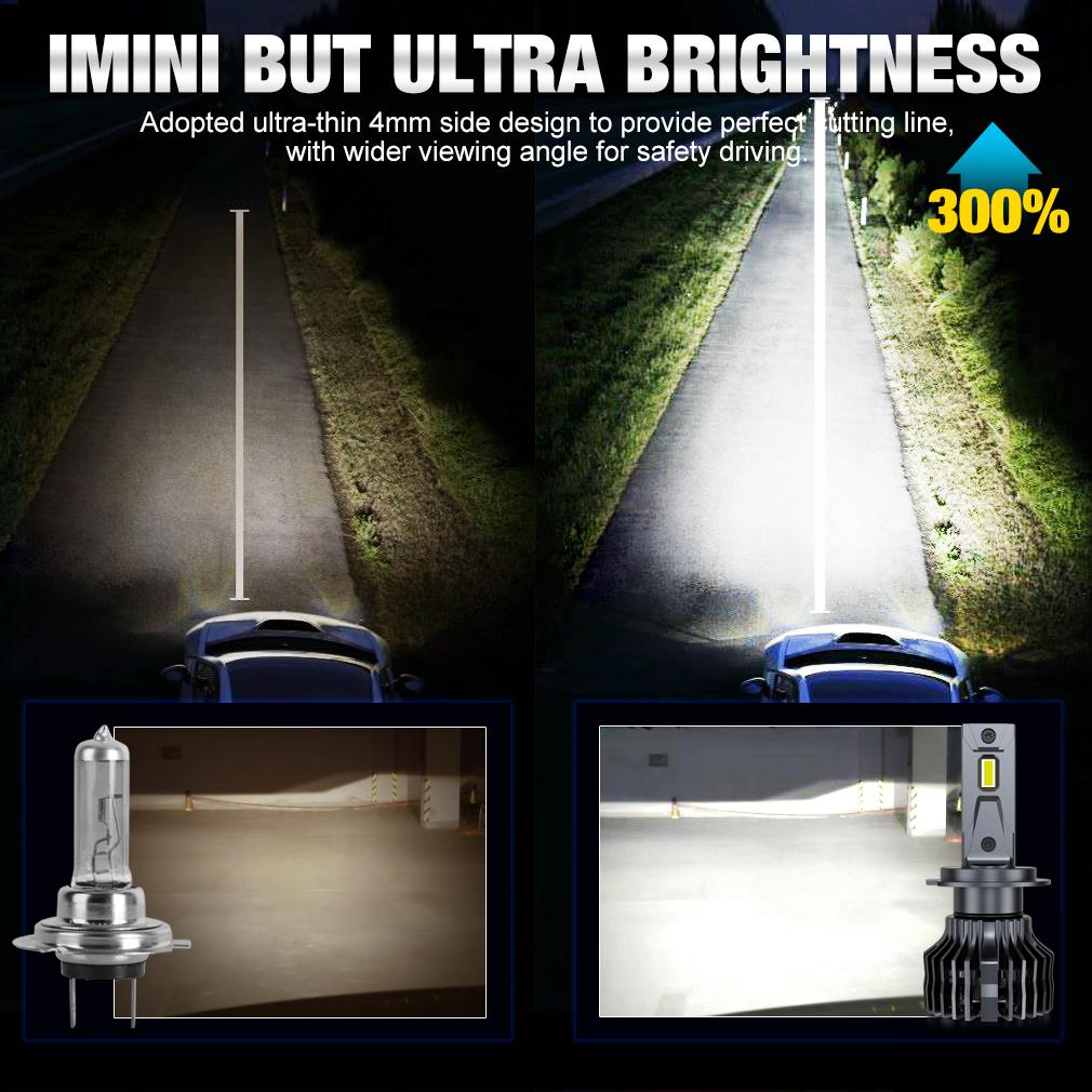 2Pcs H7 LED 80000LM 120W H1 H3 H4 H11 H8 9005 HB3 9006 HB4 9012 HIR2 Led Headlights H27 880 881 9004 9007 H13 3570 CSP Hi/Lo Beam Bulbs Auto Headlamp