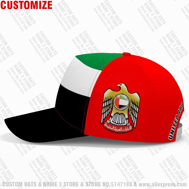 United Arab Emirates Baseball Cap Free 3D Custom Made Name Team Logo Ae Hat Are Country Travel Islam Nation Arabic Flag Headgear