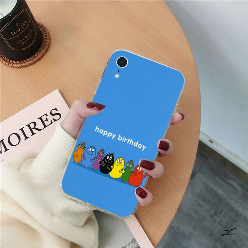 Yinuoda Cartoon Barbapapa Phone Case for iPhone 8 7 6 6S Plus X SE 2020 XR XS 14 11 12 13 Mini Pro Max Mobile Case