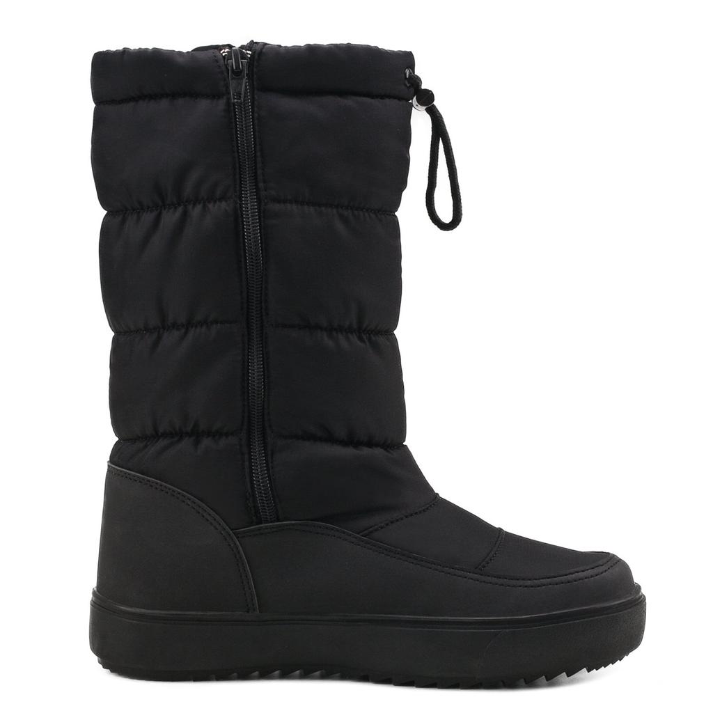 Shenji Schnee Lang Kaltes Wetter und Größe Damenstiefel, Stiefel, Slipperstiefel, Schwarz, 24,5cm