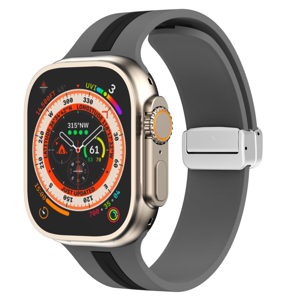 Magnetic buckle Strap For Apple Watch Ultra 2 band 49mm 44mm 40mm 45mm 41mm 38mm Silicone Bracelet iWatch series 7 3 6 5 se 8 9