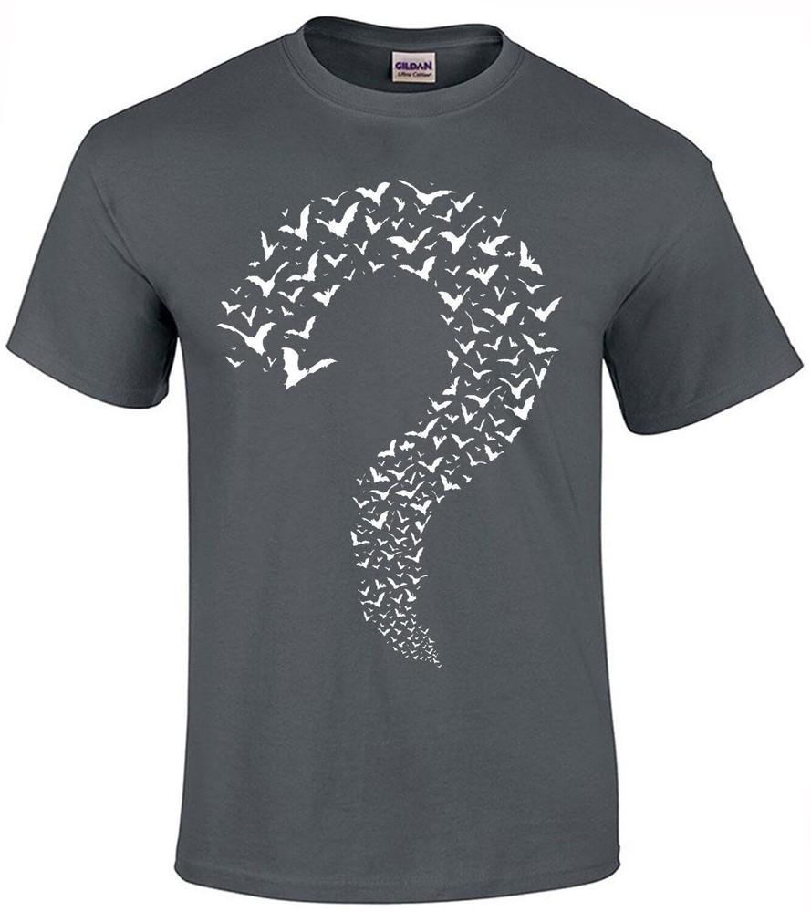 QUESTION MARK TShirt Bat Vampire Funny Joke Goth Xmas Gift Point Curious Top 2XL