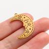 6Pcslot Real Gold Plated Space Alien Pendants Astronaut Sun Moon Star Charm Stainless Steel Charms For Jewelry Making Supplies