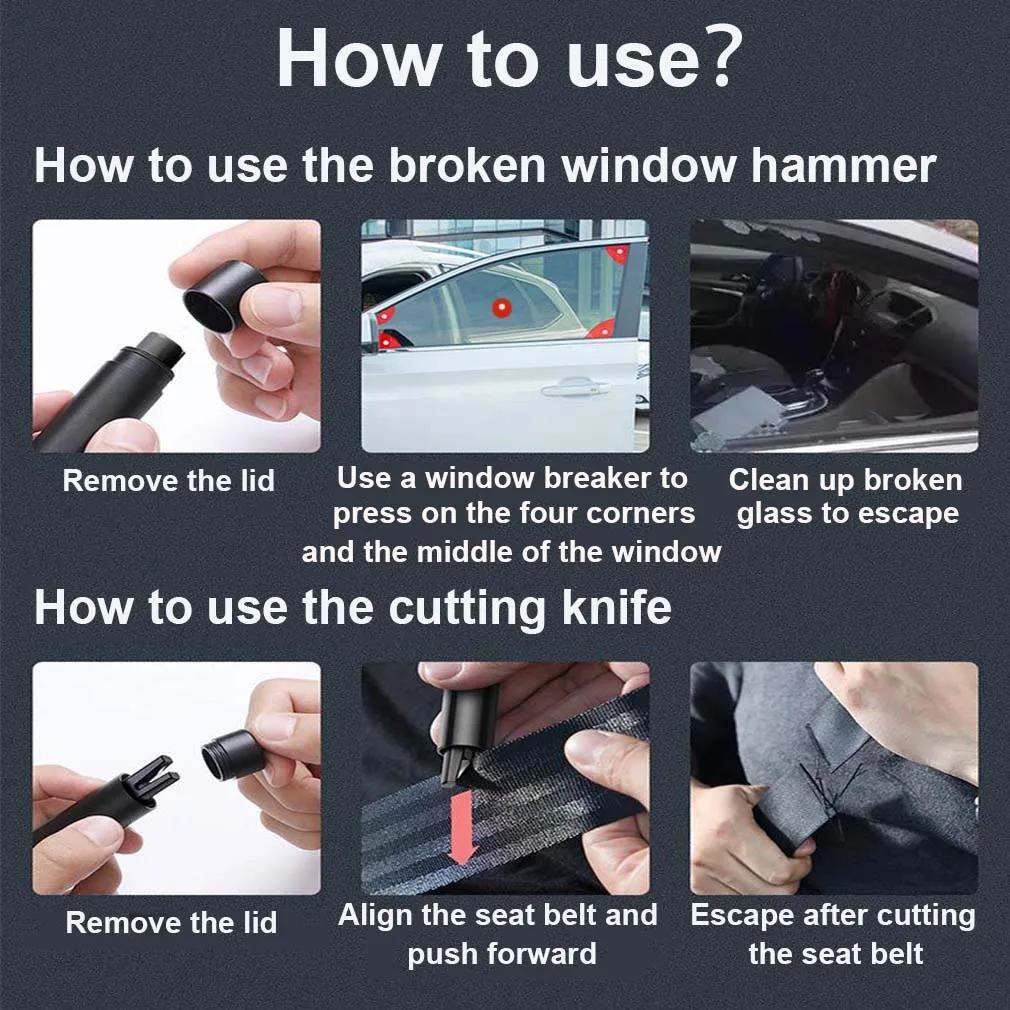 Mini Car Safety Hammer Window Breaker Escape Emergency Seat Belt Cutter Escape Safety Hammer Tools Auto Accessoires