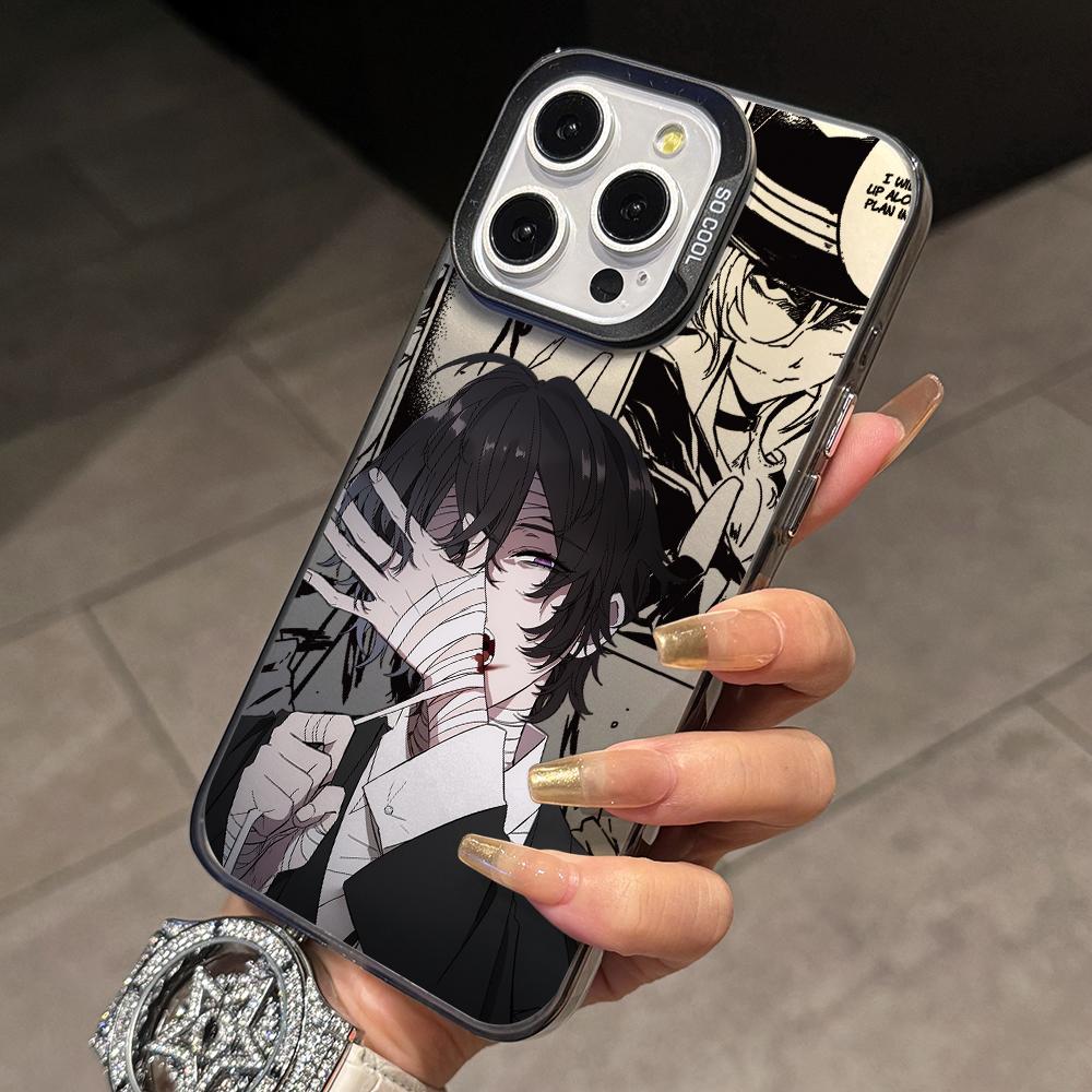 Anime Dazaies Osamus Phone Case for iPhone 17 Air 16 16e 15 14 Plus 13 12 11 Pro Max X Xs XR 8 Colorful Silver Hard Cover
