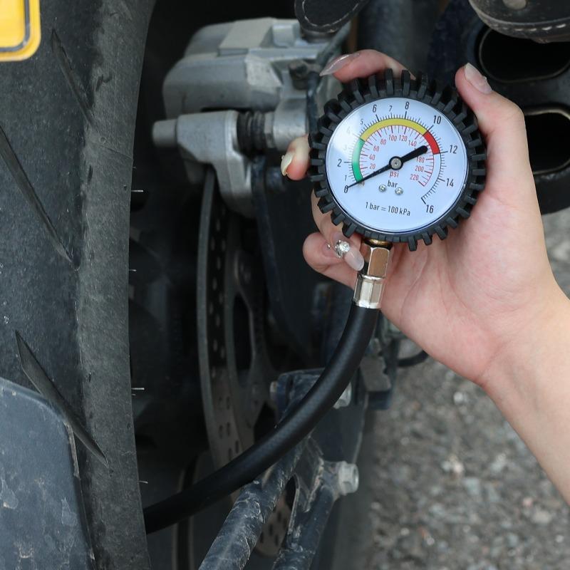 220PSI Car Motorcycle Multifunctional Tire Air Pressure Monitoring Gauge Tester Air Compressor Dial Meter Inflator Pump Tools