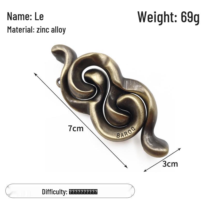 Zinc Alloy Kongming Puzzle Lock: Disentanglement Ring Educational Toy