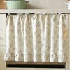 Oven Curtain, with Tie-Down Straps, Vintage Style, Easy Fastening Farmhouse Oven Door Ruffled Stove Skirt Curtain for Kitchen