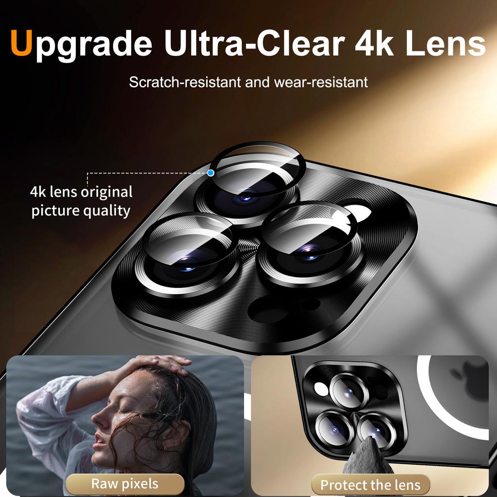 For iPhone 16 Pro Max Case Compatible with MagSafe Metal Frame Matte Phone Cover