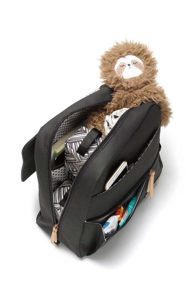 Petunia Pickle Bottom Meta Backpack Black Matte Canvas Mother's [Authorized Retailer]