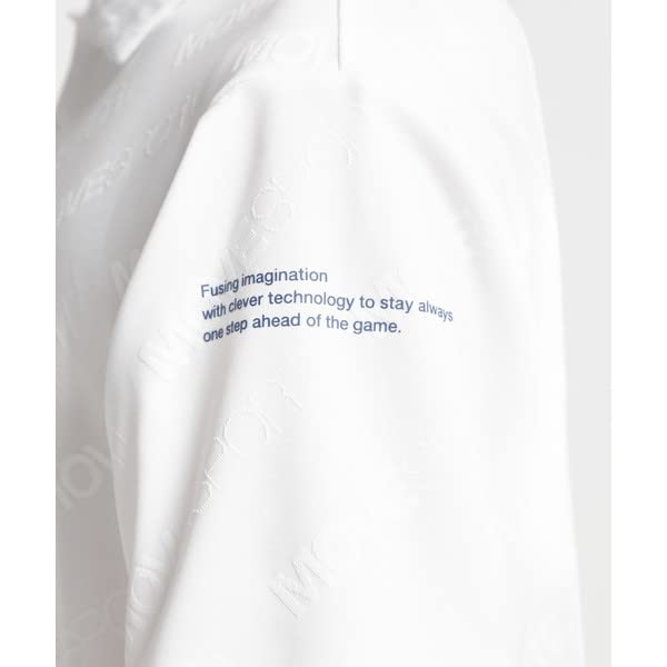 Move Sports Descente Collared Short Sleeve Polo Shirt with UV Dry Size S Men's Protection, Stretch, Sunscreen, Jacquard, White,