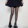 Jacquard Net Socks Bow Tattoo Black Stockings Women'S Autumn And Winter Thin Sexy Fishnet Socks Jk Leggings