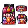 Bloxfruits Primary School Schoolbag Three-Piece Cartoon Backpack Combination Set Diy