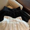 White A-Line Tulle Skirt With Lace Trim High Waist Short Teen Girls Casual Wear