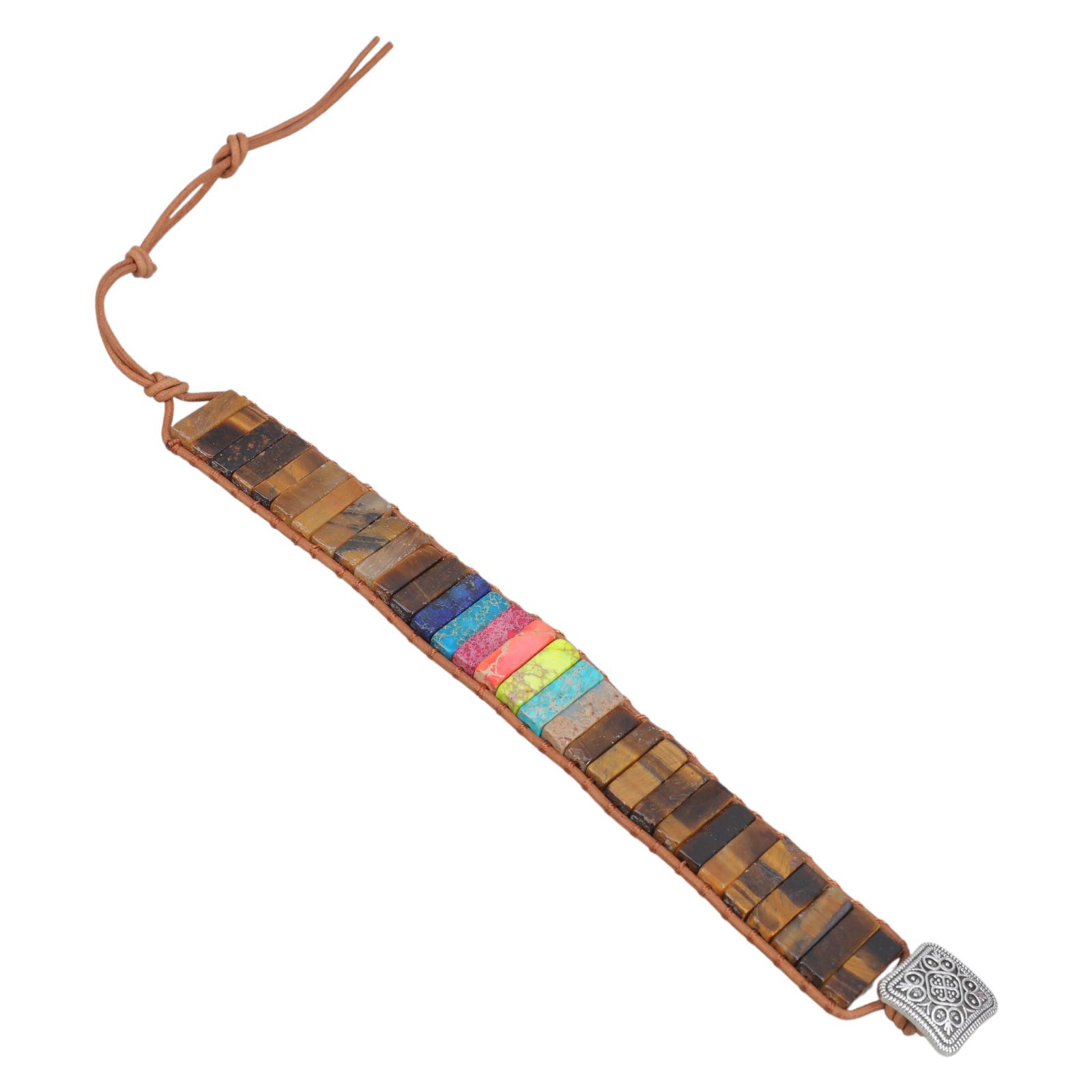 

Браслет ручной работы в богемном стиле, красочный, круглый/квадратный замок, ручная цепочка, удобный в носке браслет для модных женщин 2