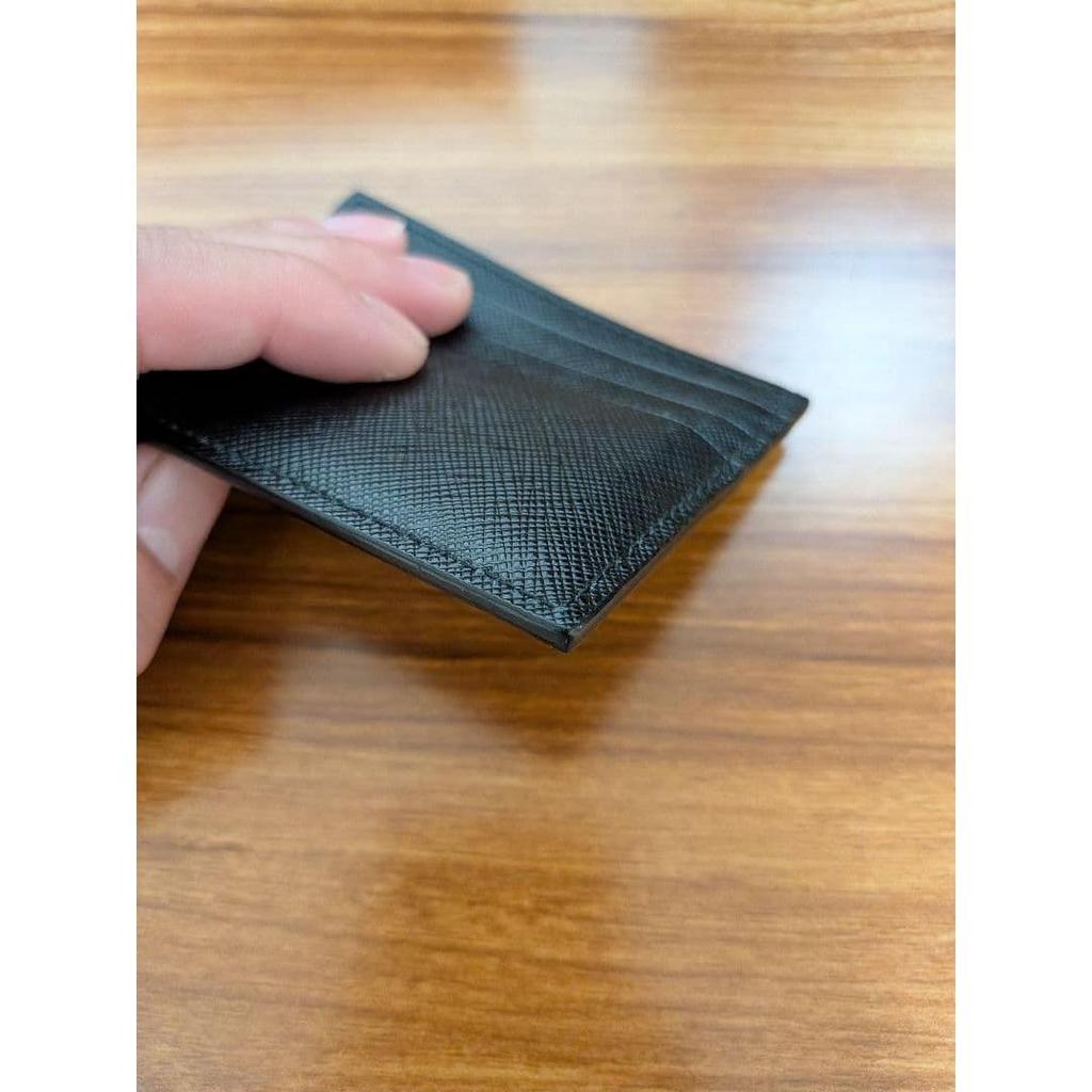 Used PRADA Saffiano Leather Card Case Black