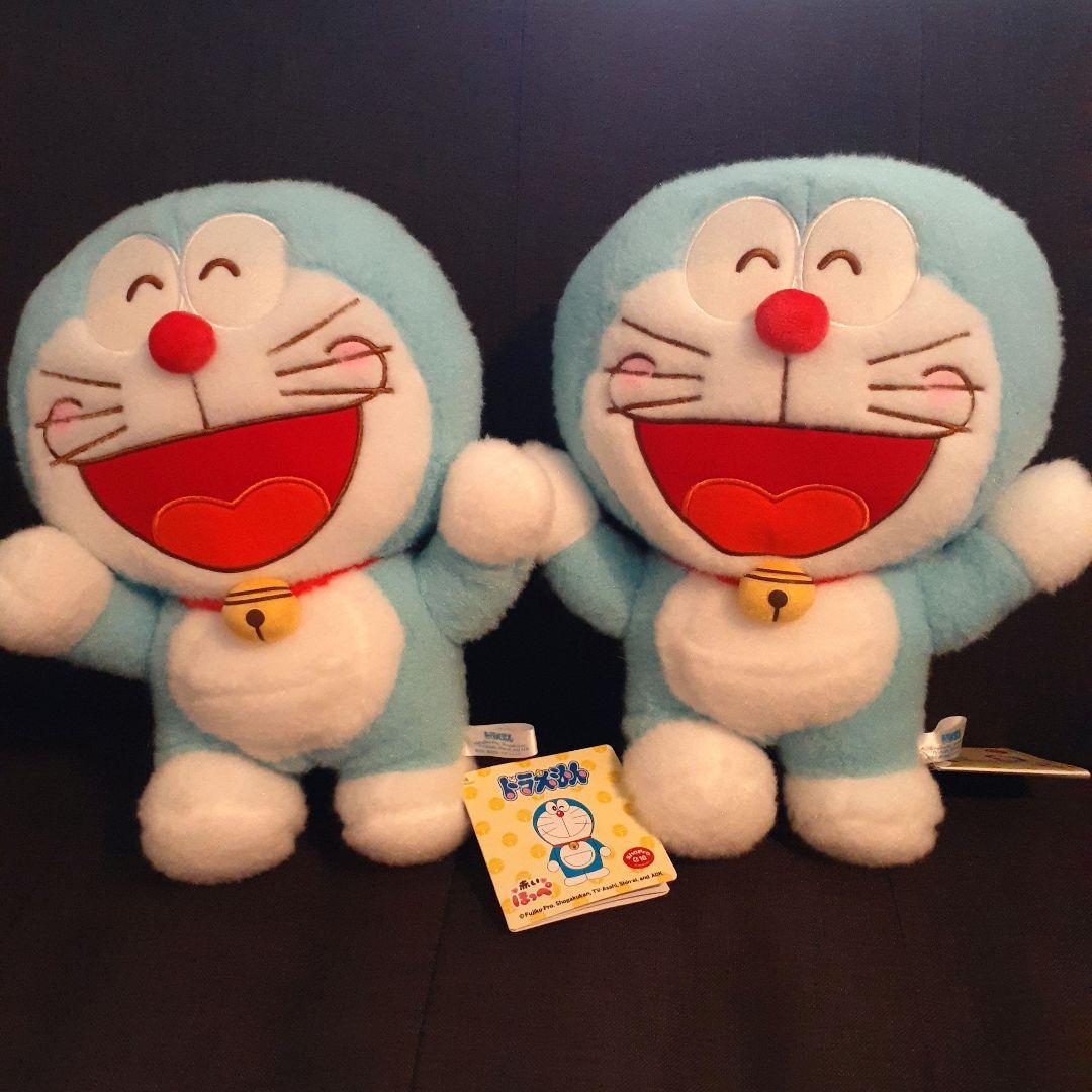 Doraemon Red Cheeks L Plush Toy ~Banzai Pose~ Set of 2