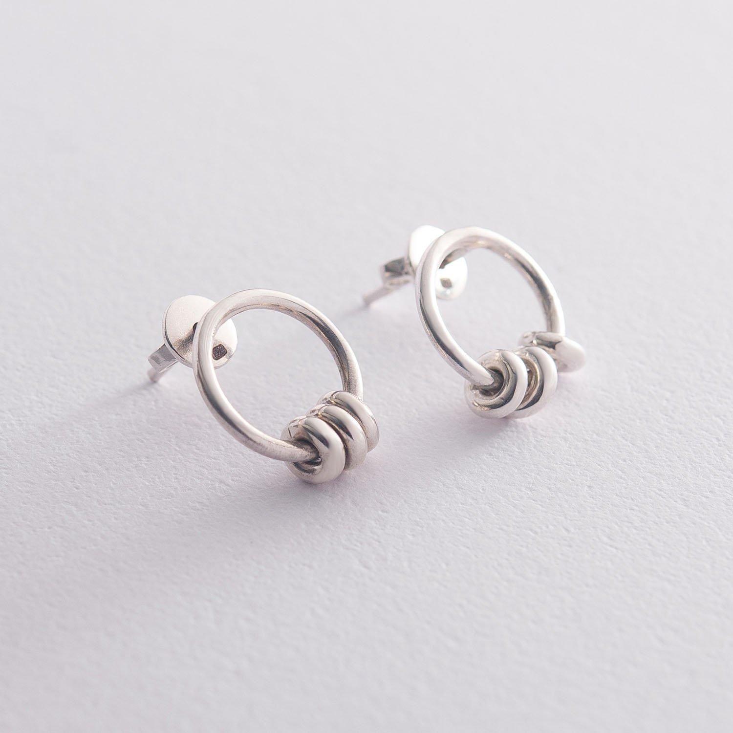 

Срібні сережки-підвіски Інтрига Oniks срібний