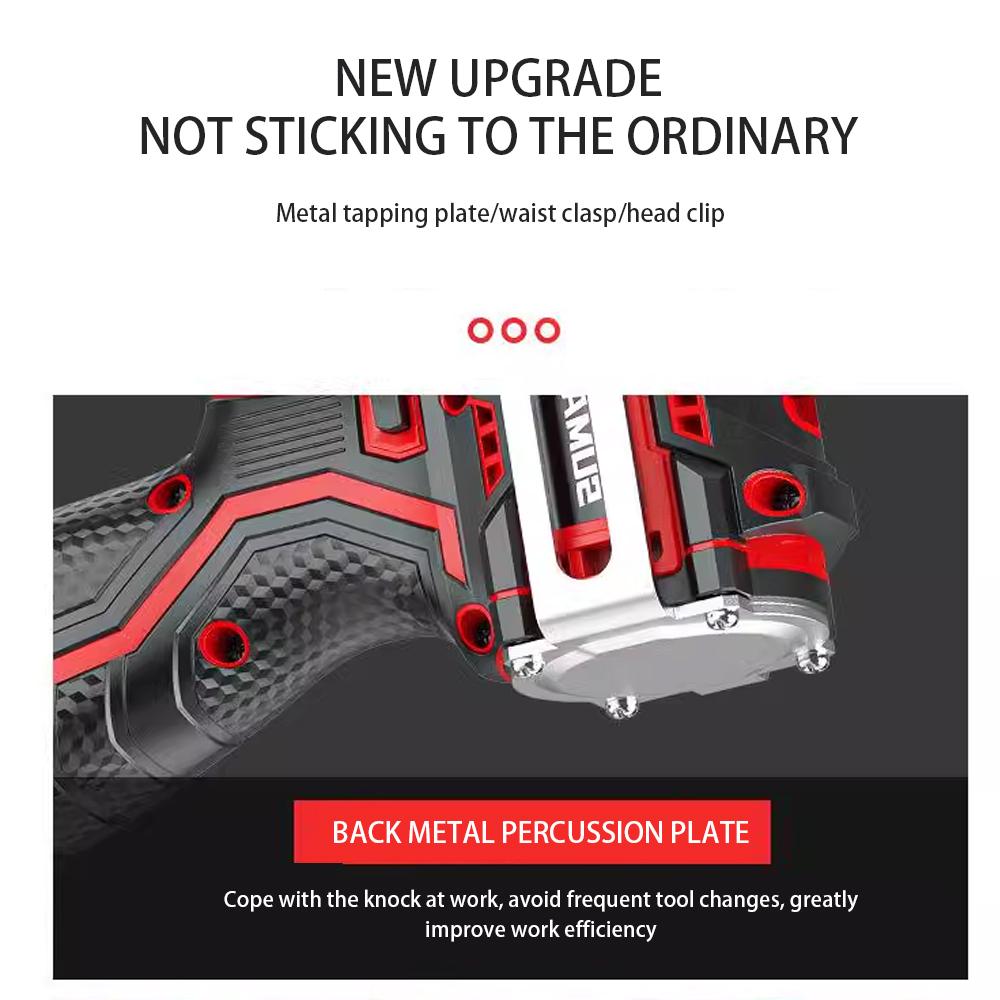 Mașină de găurit electrică fără perii, găurită cu impact fără fir, mașina de găurit cu clichet metalic, mașina de găurit electrică de mână, șurubelniță electrică de uz casnic