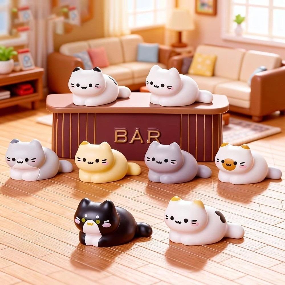 8 Pc Cartoon Cat Miniature Figure Resin Mini Size Cat Model Ornaments Tiny Design Adorable Cat Craft Figure