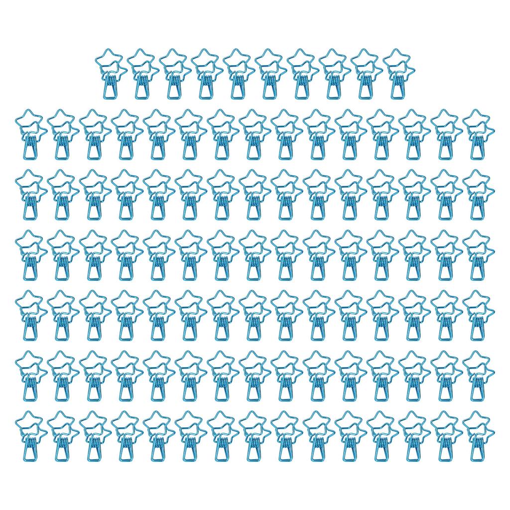 100pcs Star   Clips for Student Cute Cartoon Strong Clamping Force Sturdy Metal Paper Clamps for Account Tickets
