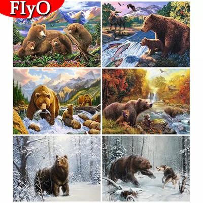 5D diament malarstwo niedźwiedź sztuka Rhinestone sprzedaż diament haft zwierząt pełny kwadratowy zestaw do rękodzieła mozaika robótki Home Decor