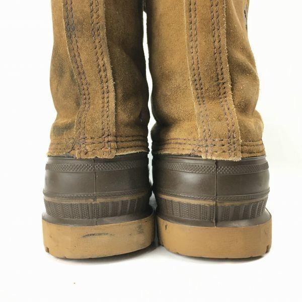 Sorel Vintage Canada Leather Snow Boots Lined Brown Size 7 25.0(USED)