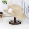Spring and Summer New Sweet Camellia Straw Hat Women's Simple Sun Hat Top Hat Travel Sun Protection Show Face Small Hat