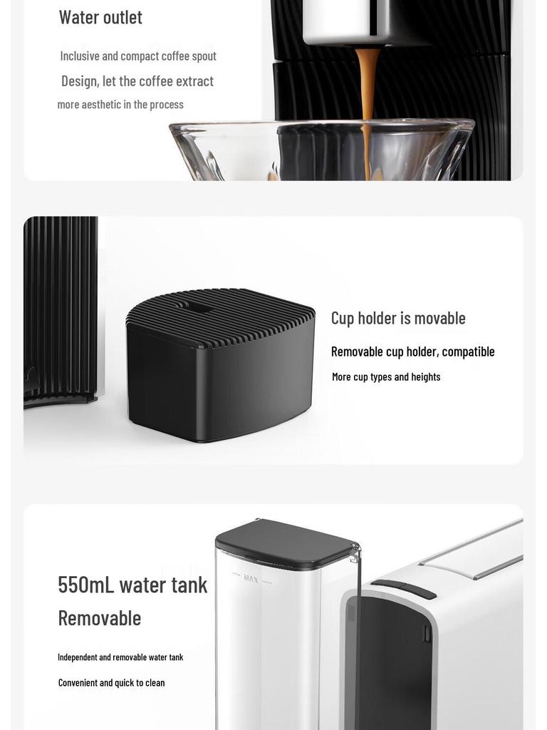 Fully Automatic Capsule Coffee Machine - One-Button Espresso Maker for Home, Hotel, or Office Use