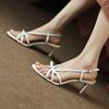 Fashion 2024 Summer Women Shoes Leather Open Toe Thin Heel Women Sandals Sexy Shoes for Women Ankle Strap High Heel Shoes