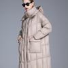 New White Duck Down Jacket for Women's Long Over-knee Winter Thickened Loose and Thin Warm Jacket for Women