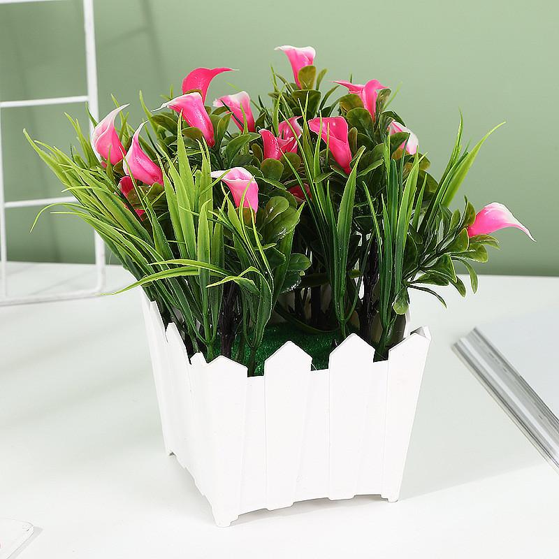 Simulated Chrysanthemum Hydrangea Calla Artificial Flowers Potted Green Plants