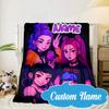 Custom Name KPop Cartoon Blanket bed sofa Blanket Flannel Blanket for Camping, Hiking, Picnic Essentials,gift for Fan family